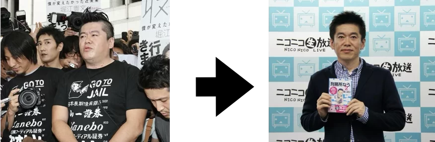 刑務所に入る前から仮釈放の時のホリエモン